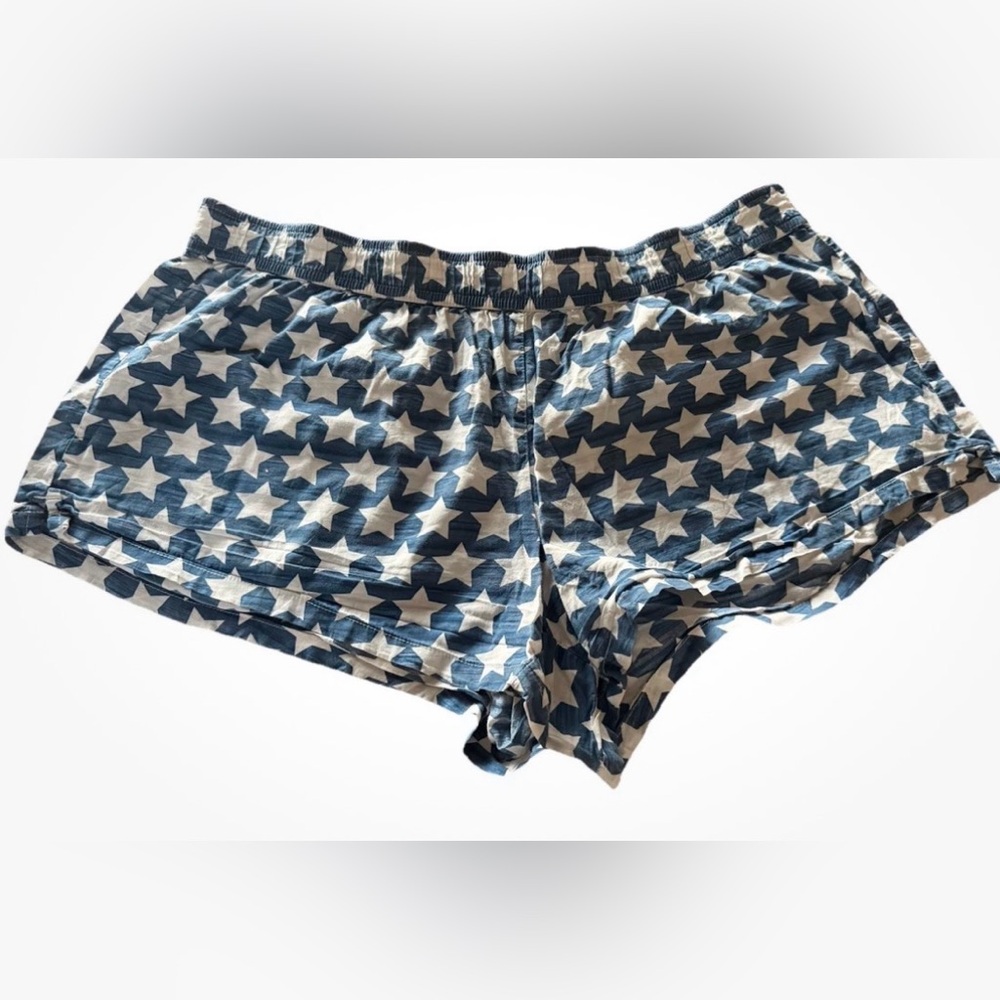 Victoria's Secret Blue and White Star Shorts lounge pajama sleep SZ M Vintage